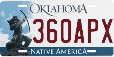 OK license plate 360APX