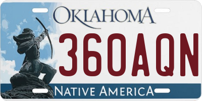 OK license plate 360AQN