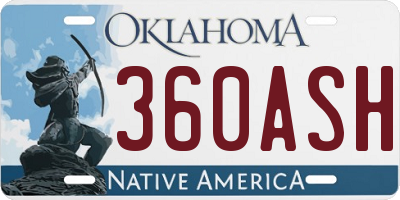 OK license plate 360ASH