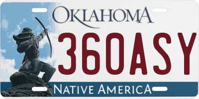 OK license plate 360ASY