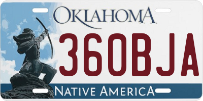 OK license plate 360BJA