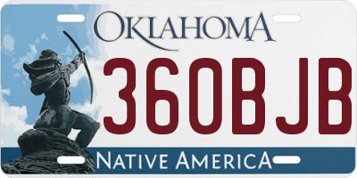 OK license plate 360BJB