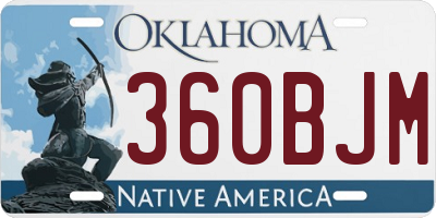 OK license plate 360BJM