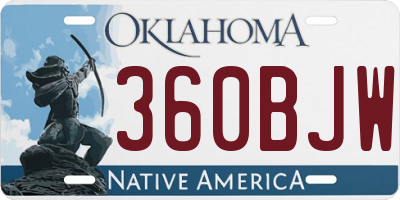 OK license plate 360BJW