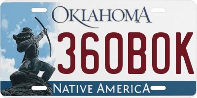 OK license plate 360BOK