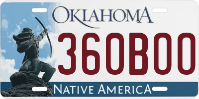OK license plate 360BOO