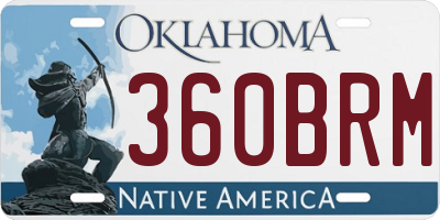 OK license plate 360BRM