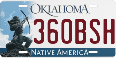 OK license plate 360BSH