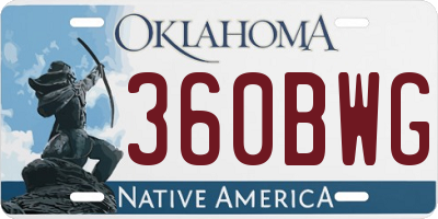 OK license plate 360BWG