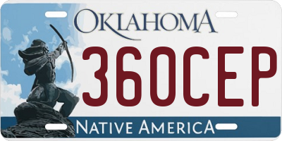OK license plate 360CEP