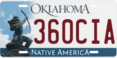 OK license plate 360CIA