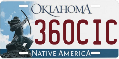 OK license plate 360CIC