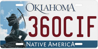 OK license plate 360CIF