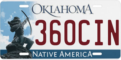 OK license plate 360CIN