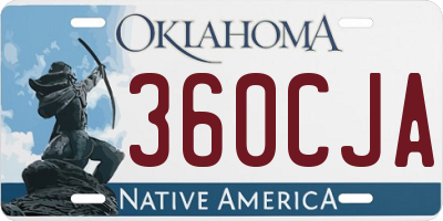 OK license plate 360CJA