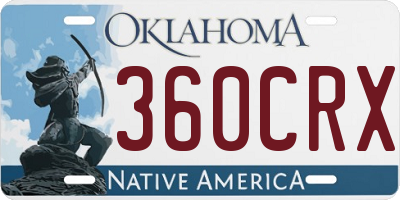 OK license plate 360CRX