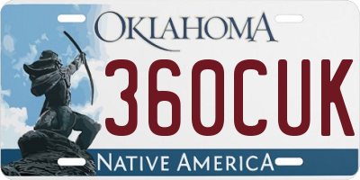 OK license plate 360CUK