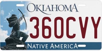 OK license plate 360CVY