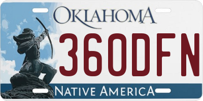 OK license plate 360DFN