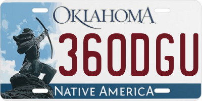 OK license plate 360DGU