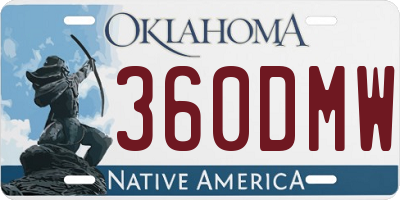 OK license plate 360DMW