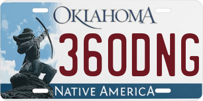 OK license plate 360DNG