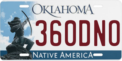 OK license plate 360DNO