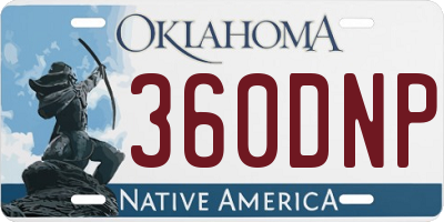 OK license plate 360DNP