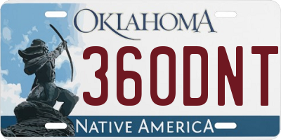 OK license plate 360DNT