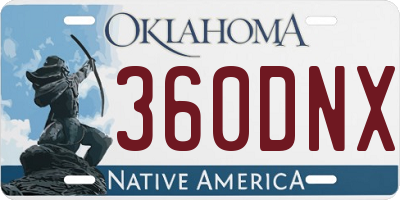 OK license plate 360DNX