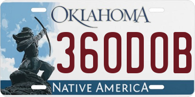 OK license plate 360DOB