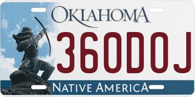 OK license plate 360DOJ