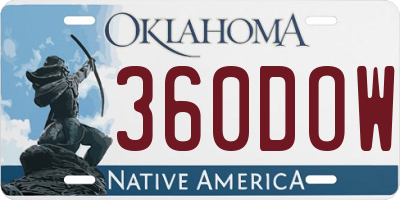 OK license plate 360DOW