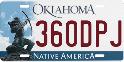 OK license plate 360DPJ