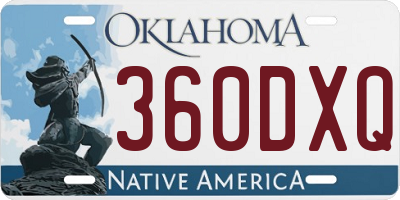 OK license plate 360DXQ