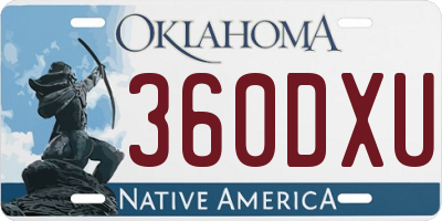 OK license plate 360DXU