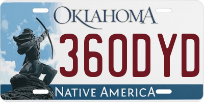 OK license plate 360DYD