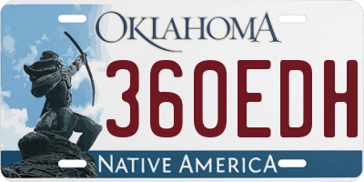 OK license plate 360EDH