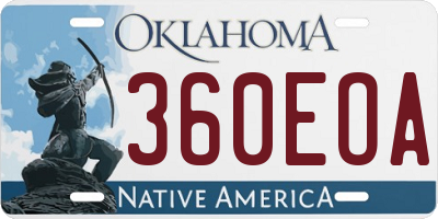 OK license plate 360EOA
