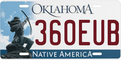 OK license plate 360EUB