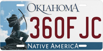 OK license plate 360FJC