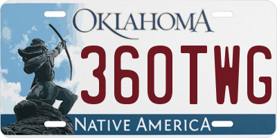 OK license plate 360TWG