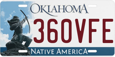 OK license plate 360VFE