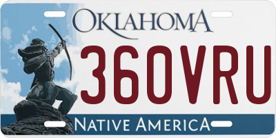 OK license plate 360VRU