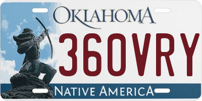 OK license plate 360VRY