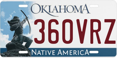 OK license plate 360VRZ