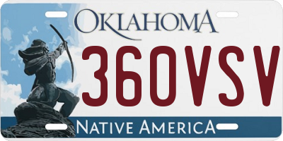 OK license plate 360VSV