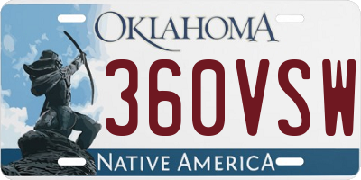 OK license plate 360VSW