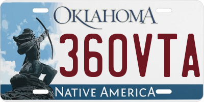 OK license plate 360VTA