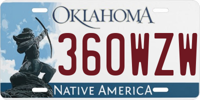 OK license plate 360WZW
